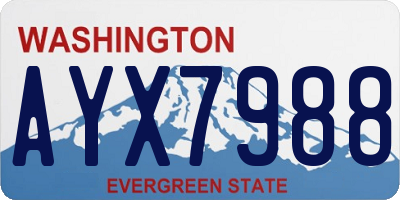 WA license plate AYX7988