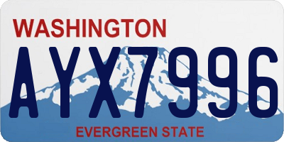 WA license plate AYX7996