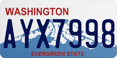 WA license plate AYX7998