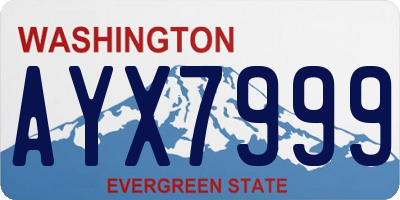 WA license plate AYX7999