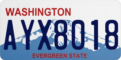 WA license plate AYX8018