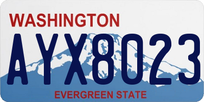 WA license plate AYX8023