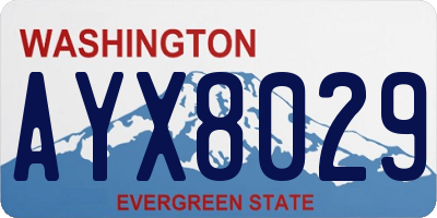 WA license plate AYX8029