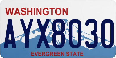 WA license plate AYX8030