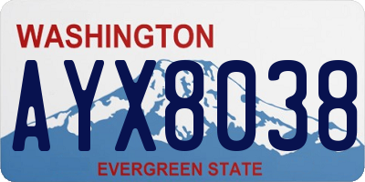 WA license plate AYX8038