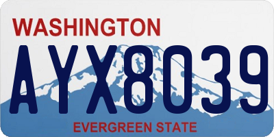 WA license plate AYX8039