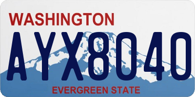 WA license plate AYX8040