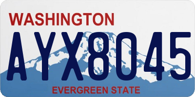 WA license plate AYX8045