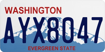 WA license plate AYX8047