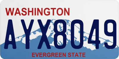 WA license plate AYX8049