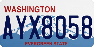 WA license plate AYX8058