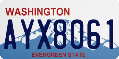 WA license plate AYX8061