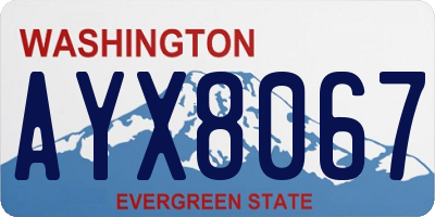 WA license plate AYX8067