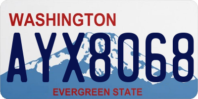 WA license plate AYX8068