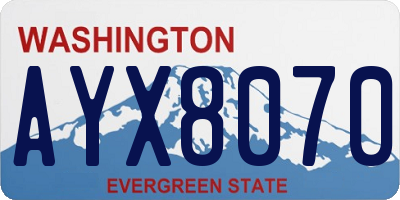 WA license plate AYX8070