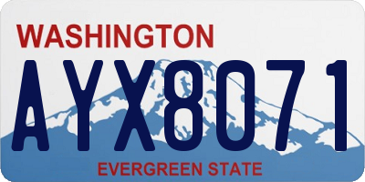 WA license plate AYX8071