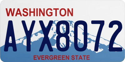 WA license plate AYX8072