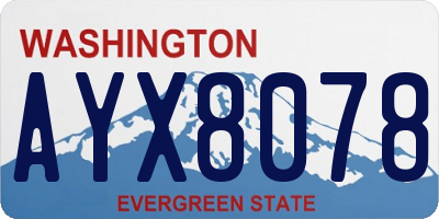 WA license plate AYX8078