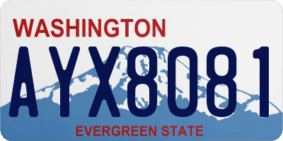 WA license plate AYX8081