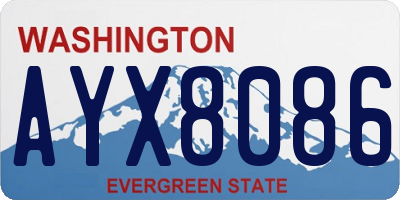 WA license plate AYX8086