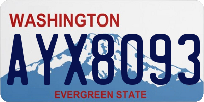 WA license plate AYX8093