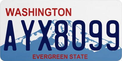 WA license plate AYX8099