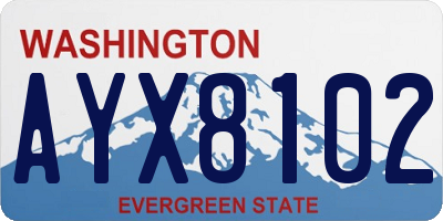 WA license plate AYX8102