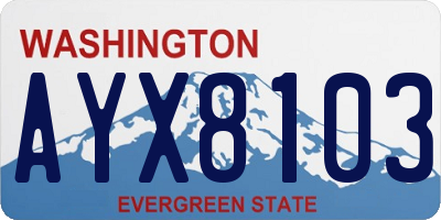 WA license plate AYX8103