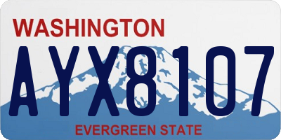 WA license plate AYX8107