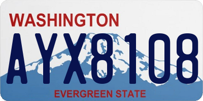 WA license plate AYX8108