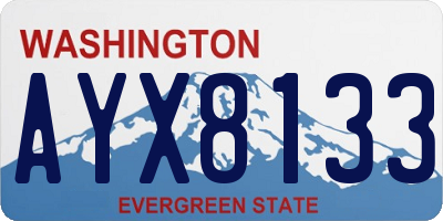 WA license plate AYX8133