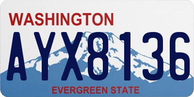 WA license plate AYX8136