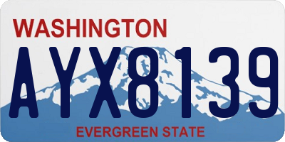 WA license plate AYX8139