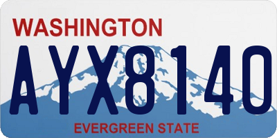 WA license plate AYX8140