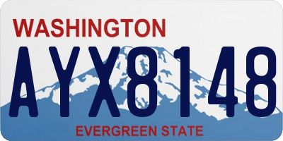 WA license plate AYX8148