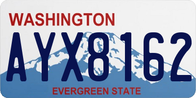 WA license plate AYX8162