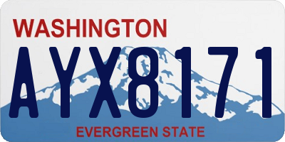 WA license plate AYX8171