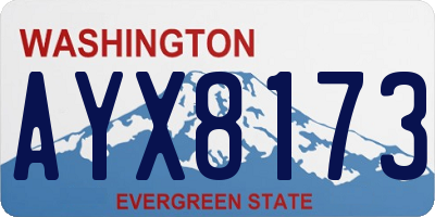 WA license plate AYX8173