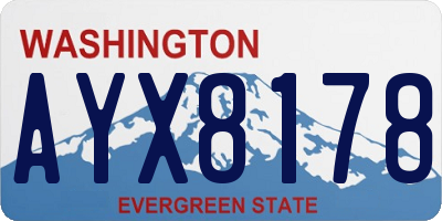 WA license plate AYX8178