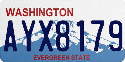 WA license plate AYX8179