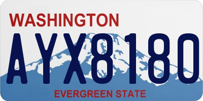 WA license plate AYX8180