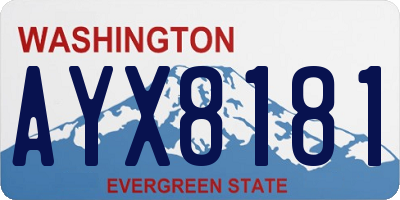 WA license plate AYX8181