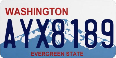 WA license plate AYX8189