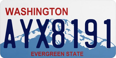 WA license plate AYX8191