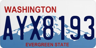 WA license plate AYX8193