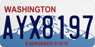 WA license plate AYX8197