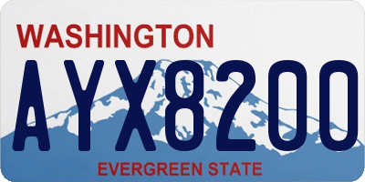 WA license plate AYX8200