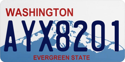 WA license plate AYX8201