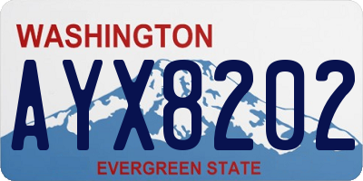 WA license plate AYX8202