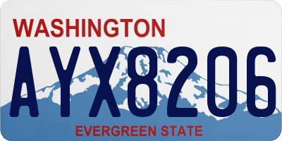 WA license plate AYX8206